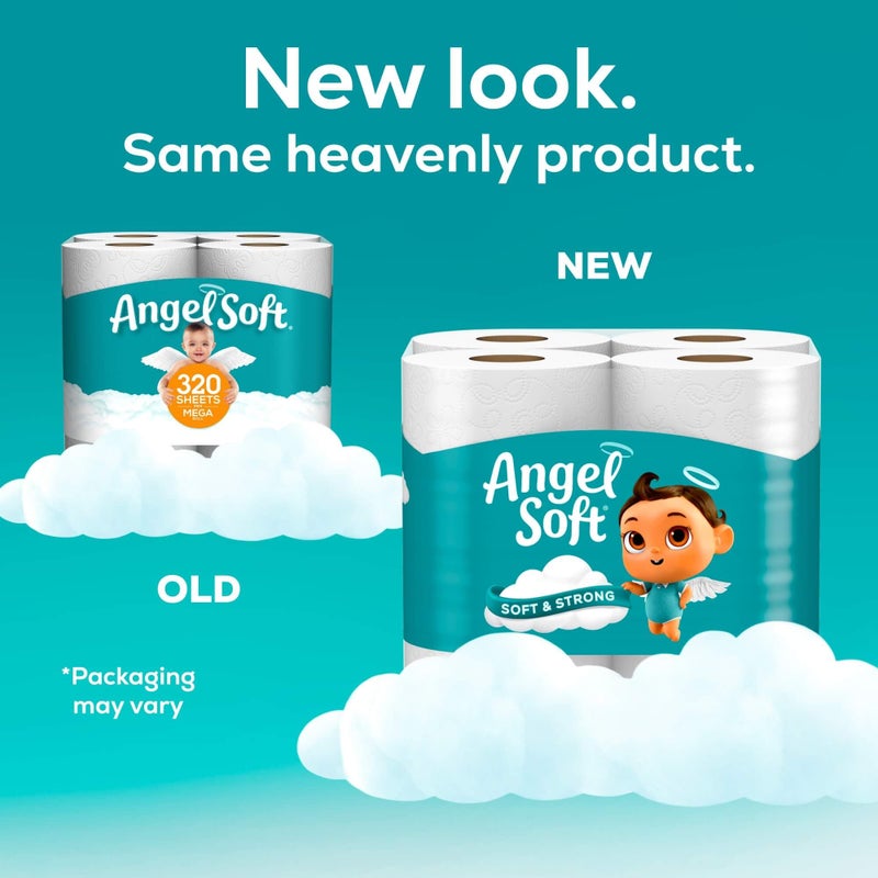 Angel Soft Toilet Paper  12 Mega Rolls = 48 Regular Rolls  Soft and Strong Toilet Tissue - Image 3